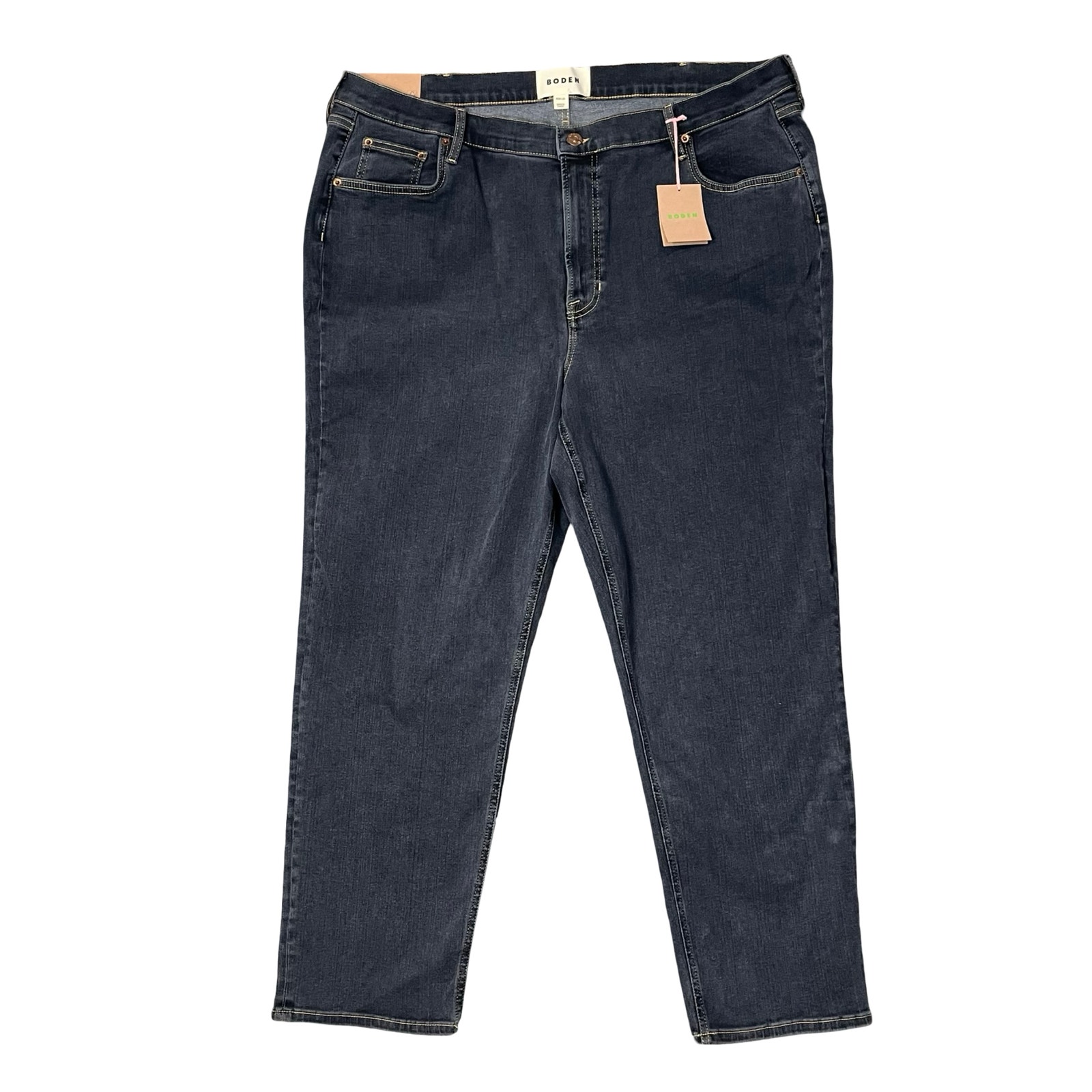 BODEN Womens Blue Jeans Cigarette Leg Slim Mid-Rise Fitted Waist Thigh 34W x 32L
