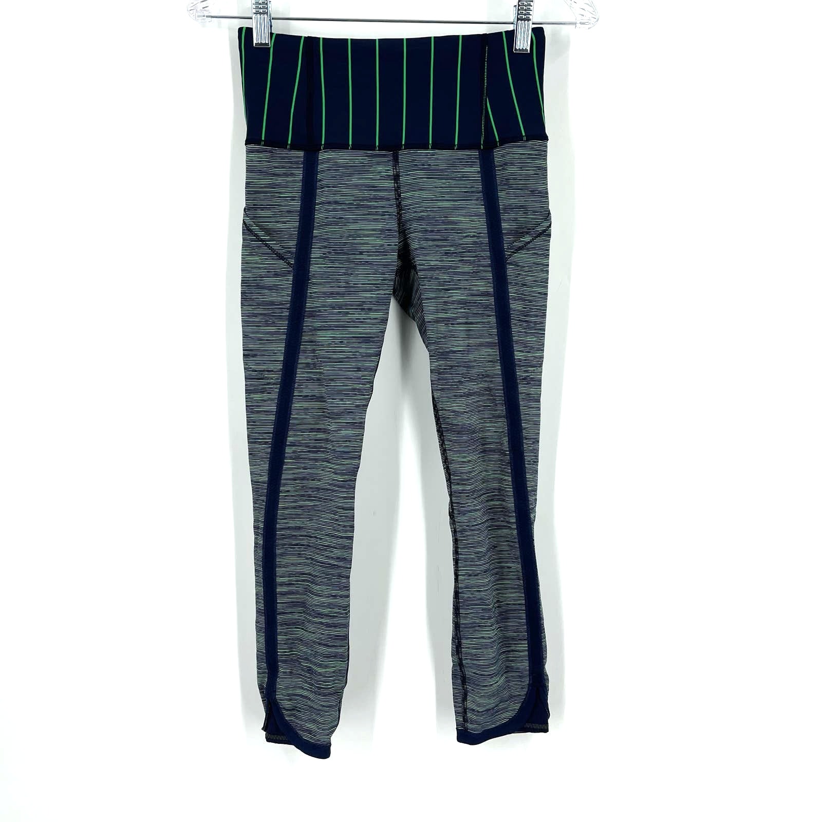 Lululemon Can’t Stop Crop Wee Are From Space Green Bean Slalom Stripe Inkwell 4