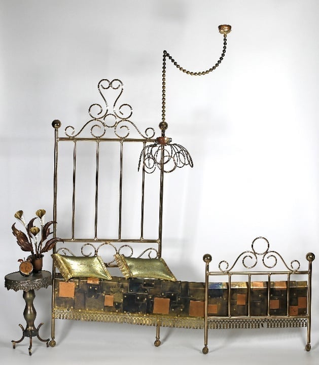 Curtis Jere Brass Bed Mid Century “Night Time”