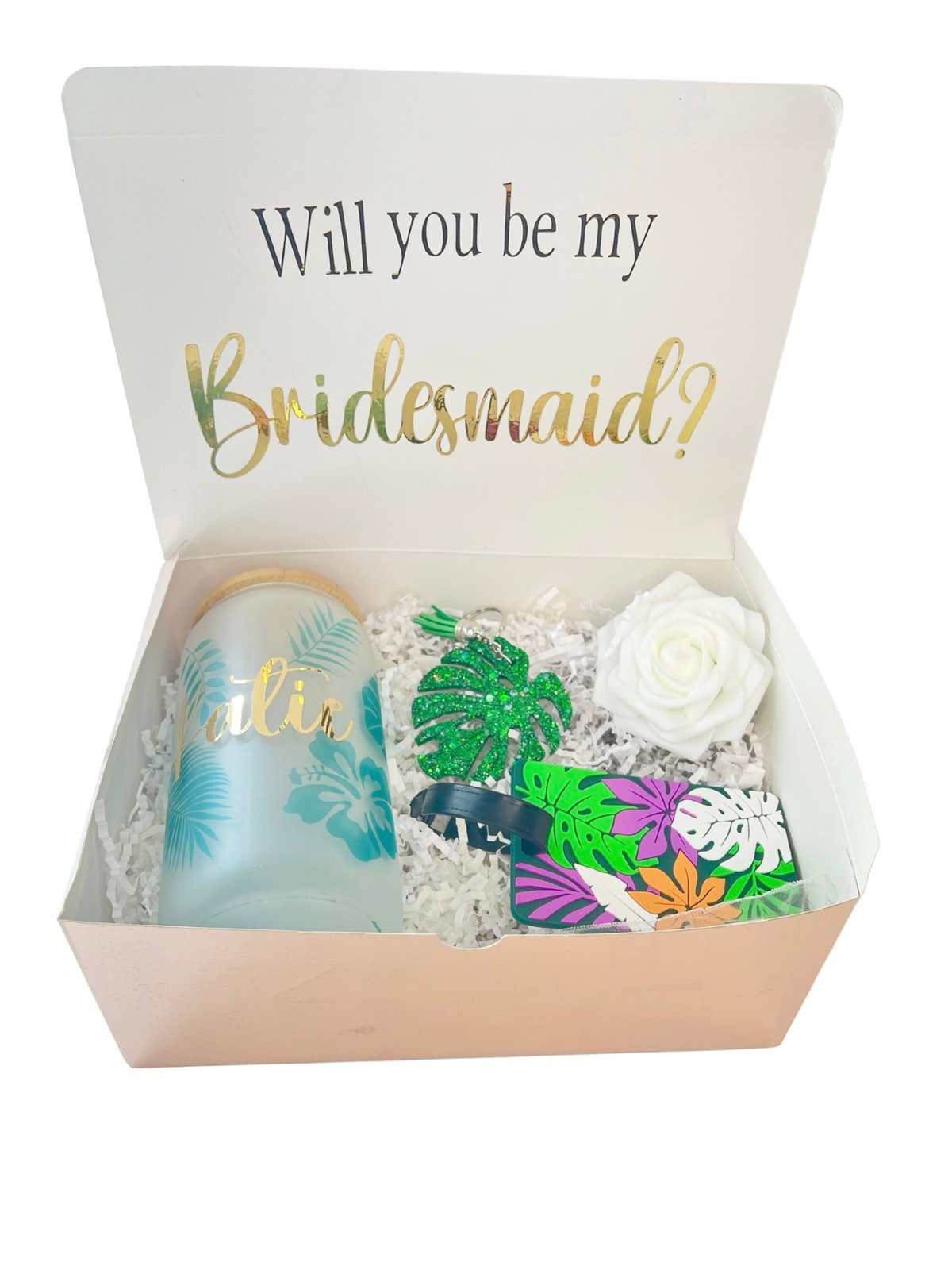 Tropical Bridesmaid Proposal Gift Box