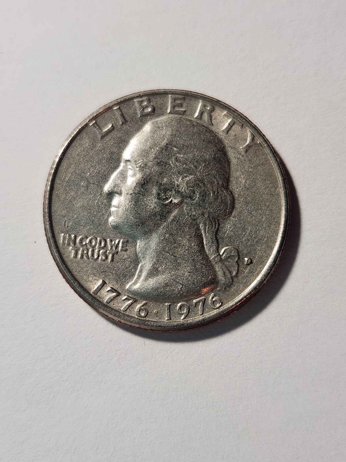 1976 Bicentennial Quarter D - Cud Error