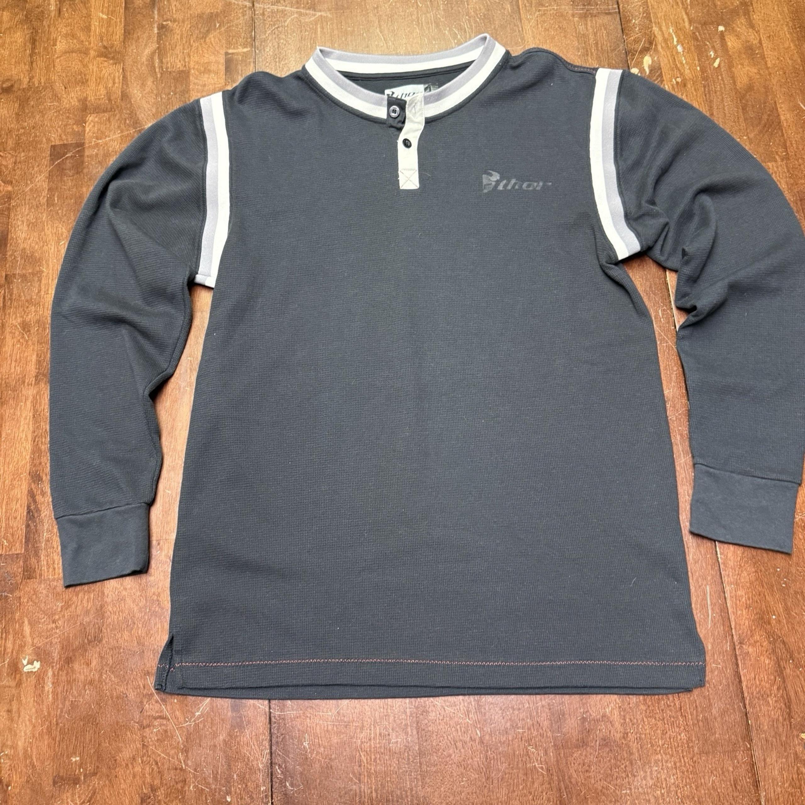 Racing Motorcycles Long Sleeve Crew Neck Henley Shirt MENS LARGE Moto Bike - Thor