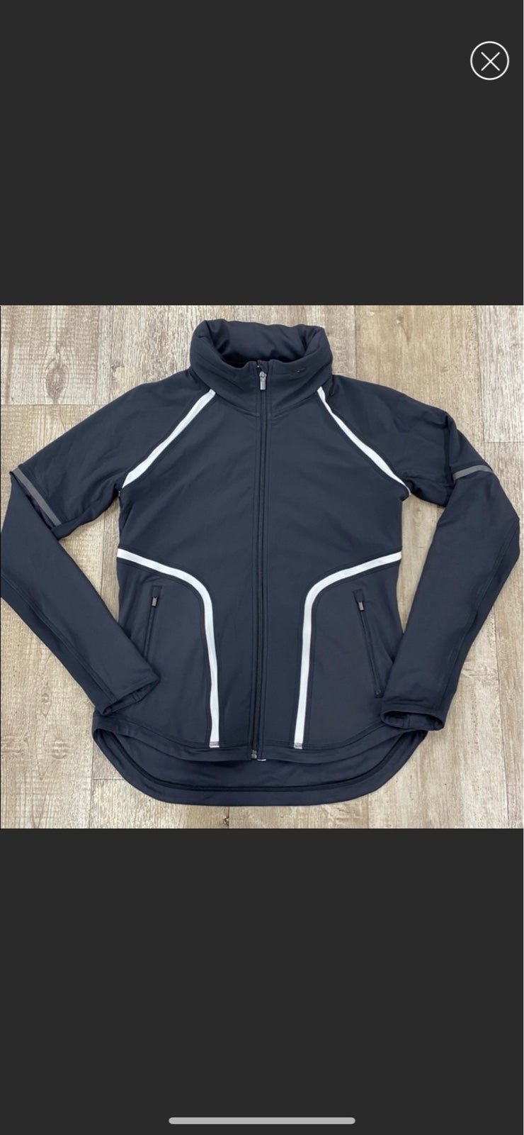 Athleta Black and White Stripe Jacket