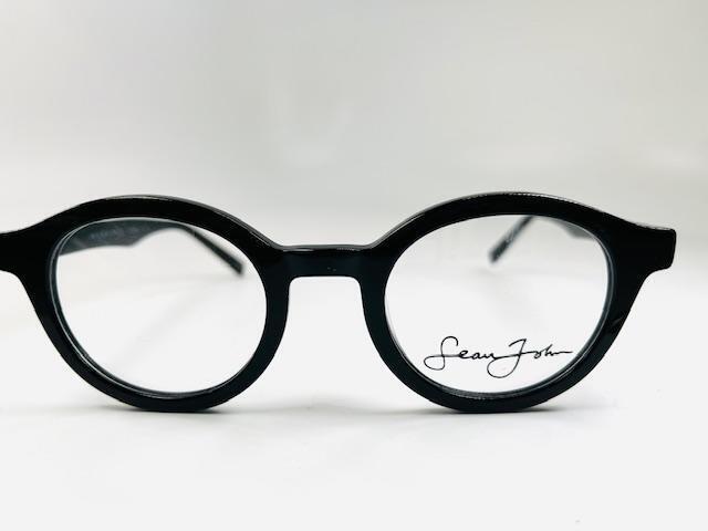 New SEAN JOHN SJLO 6028 001 Black Eyeglasses with Animal Print Temples 48/23/145