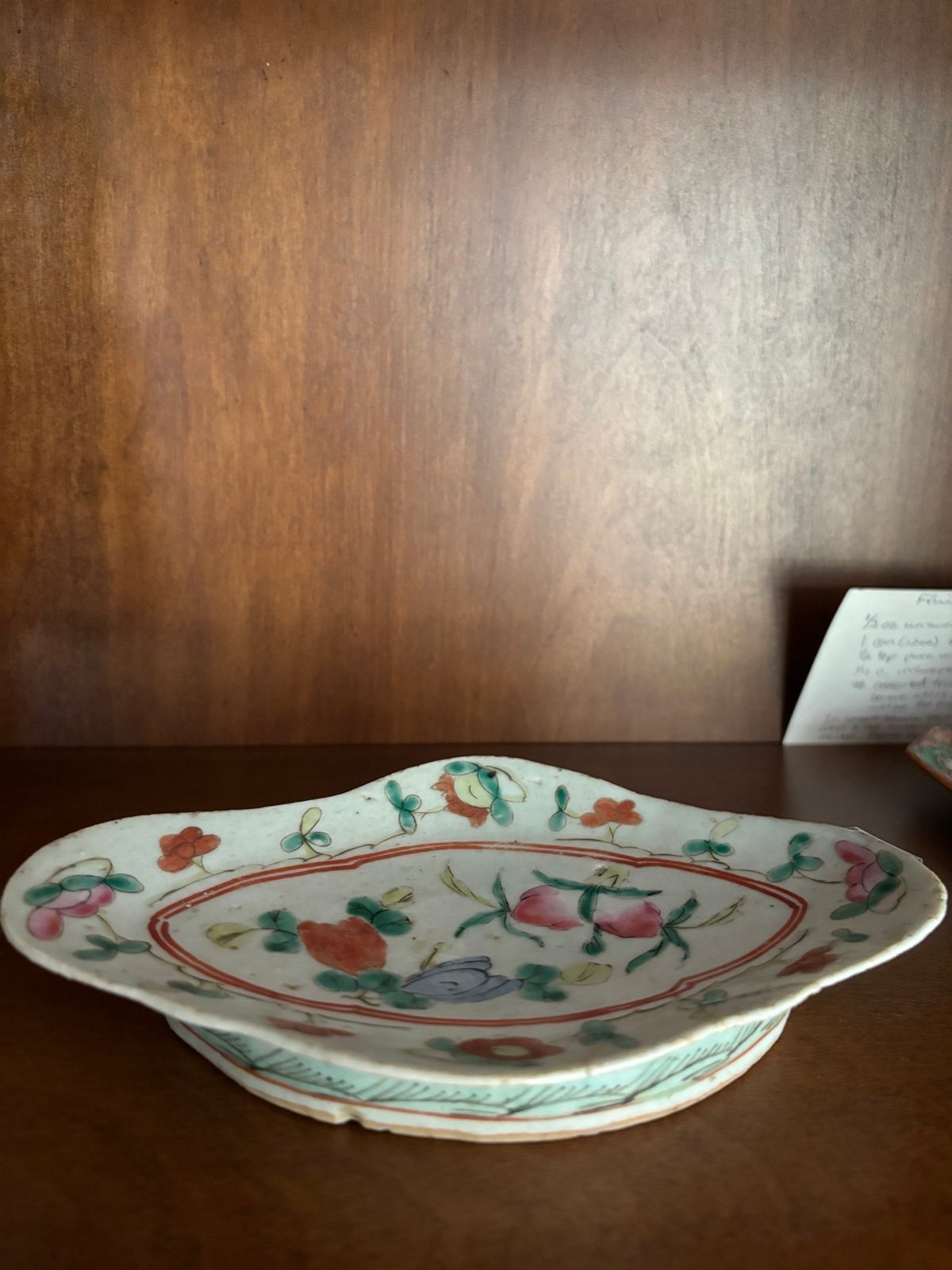 Beautiful antique Qing Dynasty Chinese porcelain stem dish plate