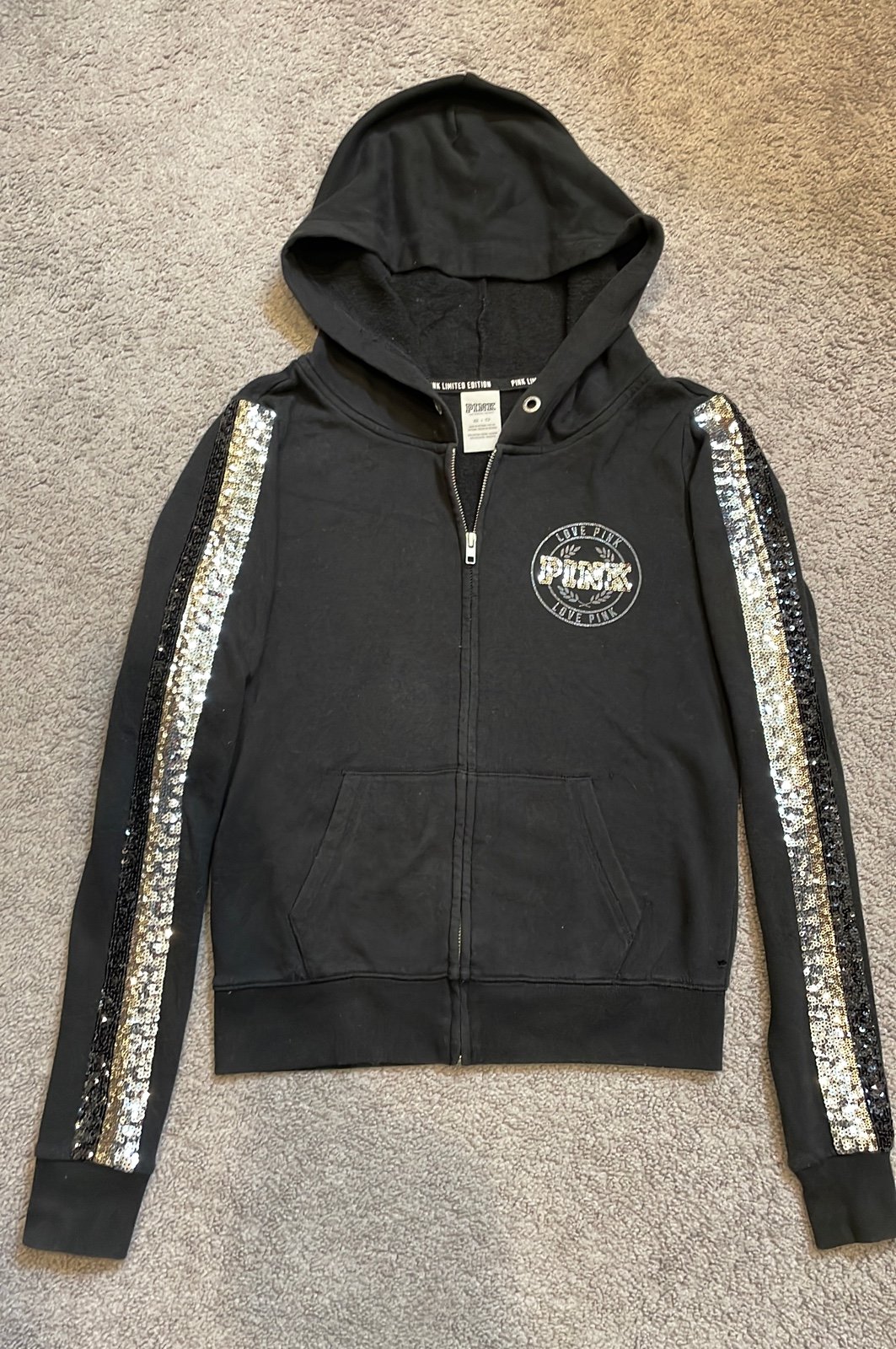 VS PINK Limited Edition Full Zip Bling Hoodie