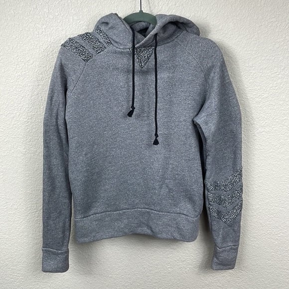Y3 Yohji Yamamoto X Adidas Collab Hoodie Sweatshirt Heathered Gray 3 Stripe Sz S