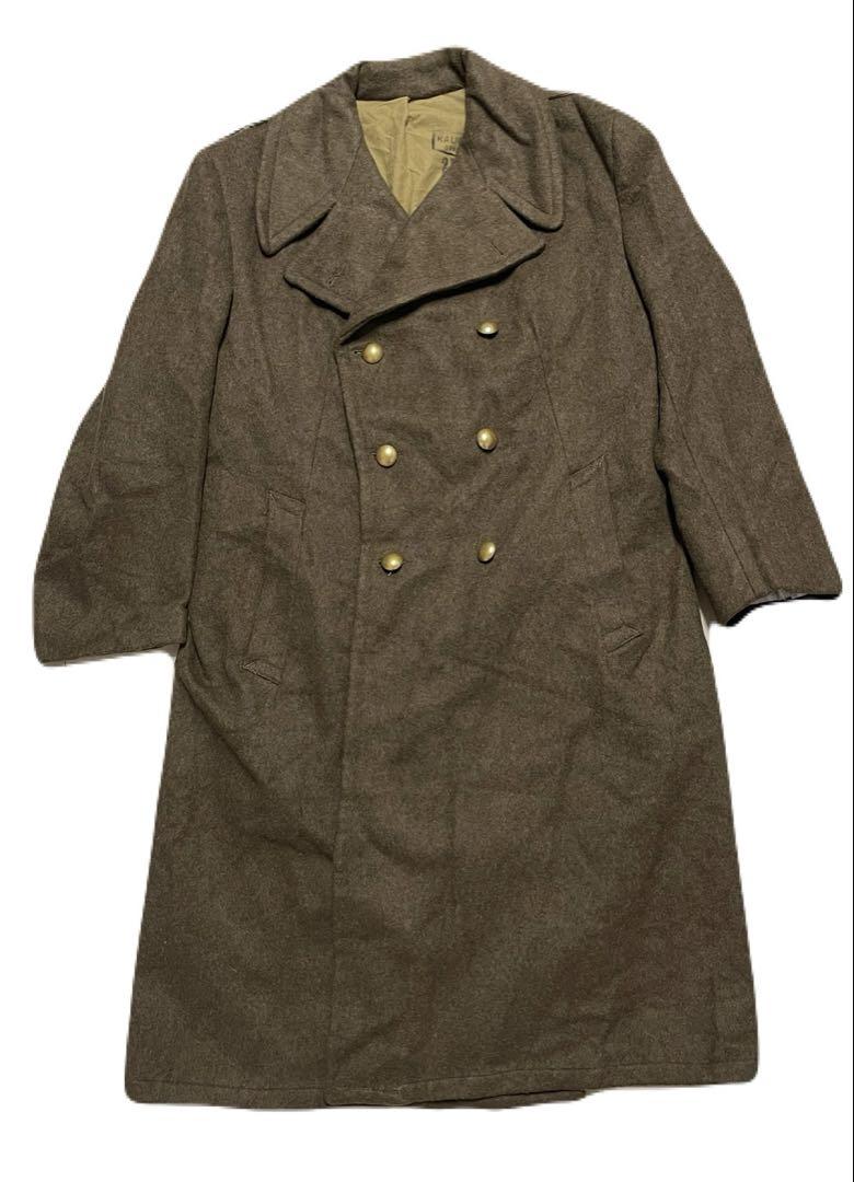 40s French Army M47 Wartime Model Wool Double-Breasted Long Coat