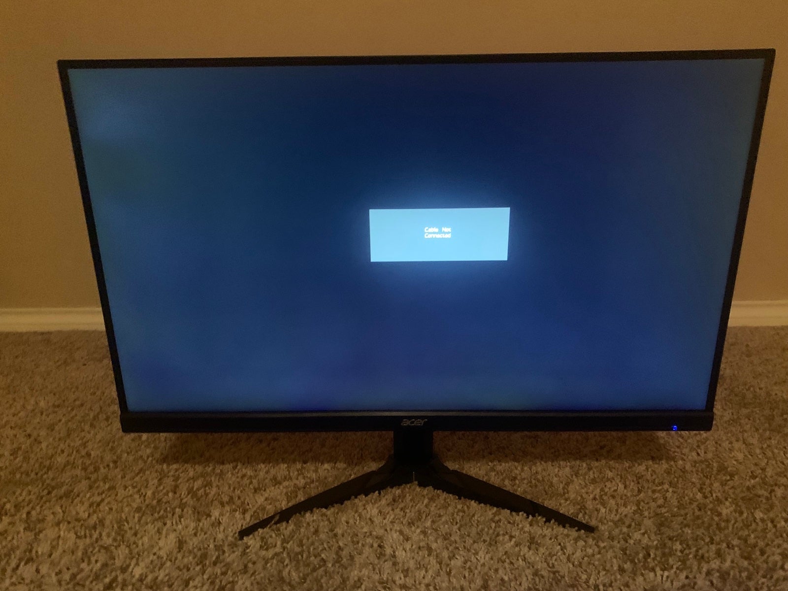 Selling an acer monitor with a 1080p screen and a 75 hertz refresh rate.