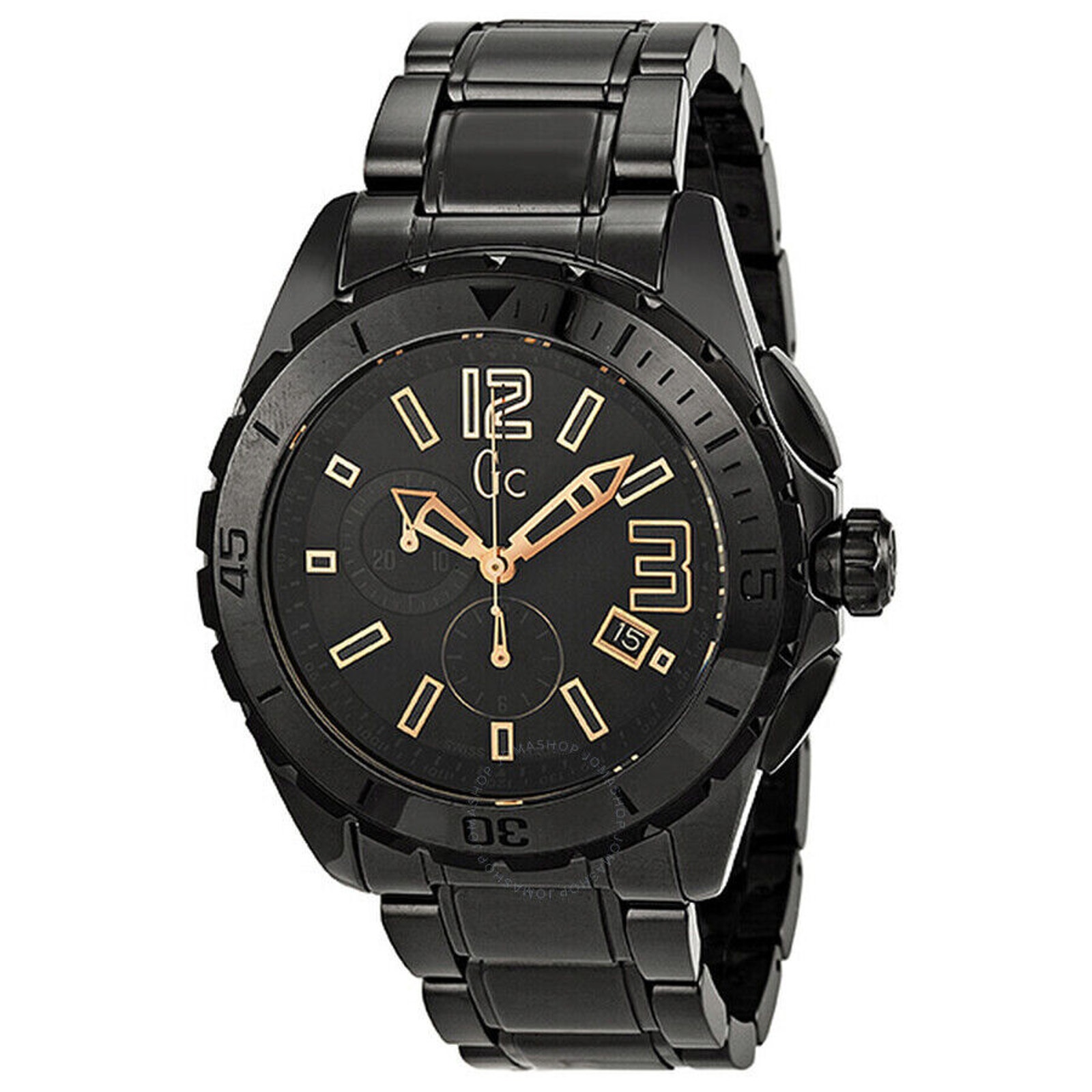 Guess Collection GC Men's Sport XXL Black Chronograph Ceramic 45mm Watch