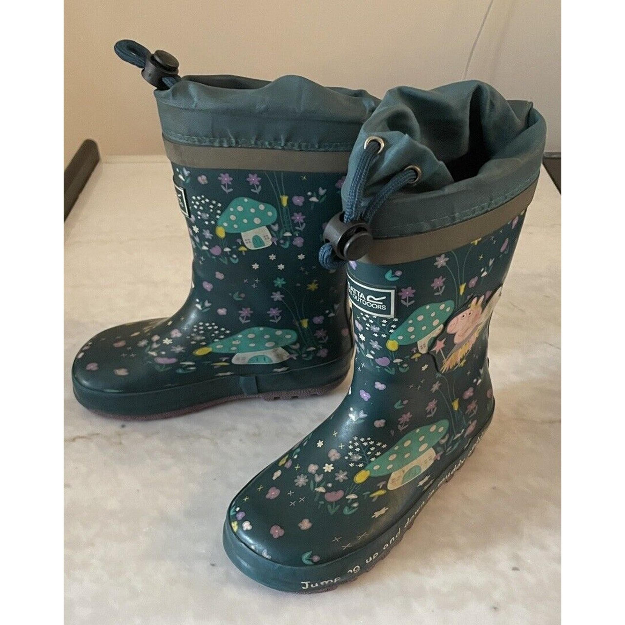 Regatta Peppa Pig Rain Boots Toddler Size 7 UK/8 US Green Fairy Waterproof