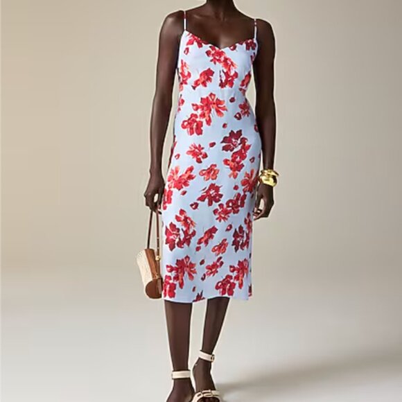 NWT JCREW Natasha slip dress in floral print Size 8