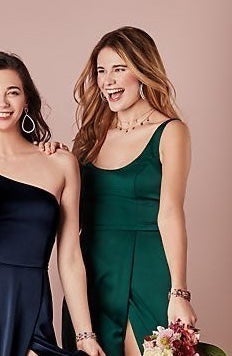 David’s Bridal crepe-back satin one-shoulder bridesmaid dress Juniper size 6