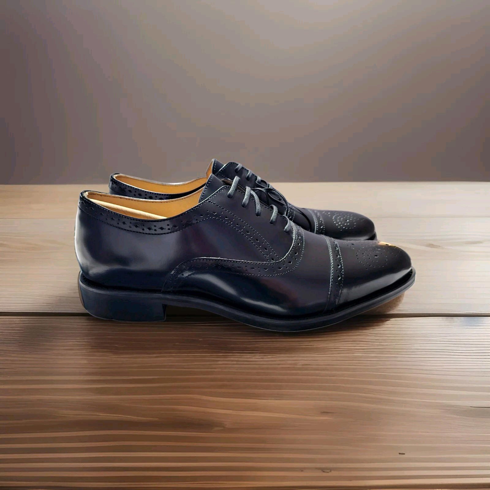Express Dress Shoes *Black Leather* Brogue Cap Toe Dress Shoes Size 11