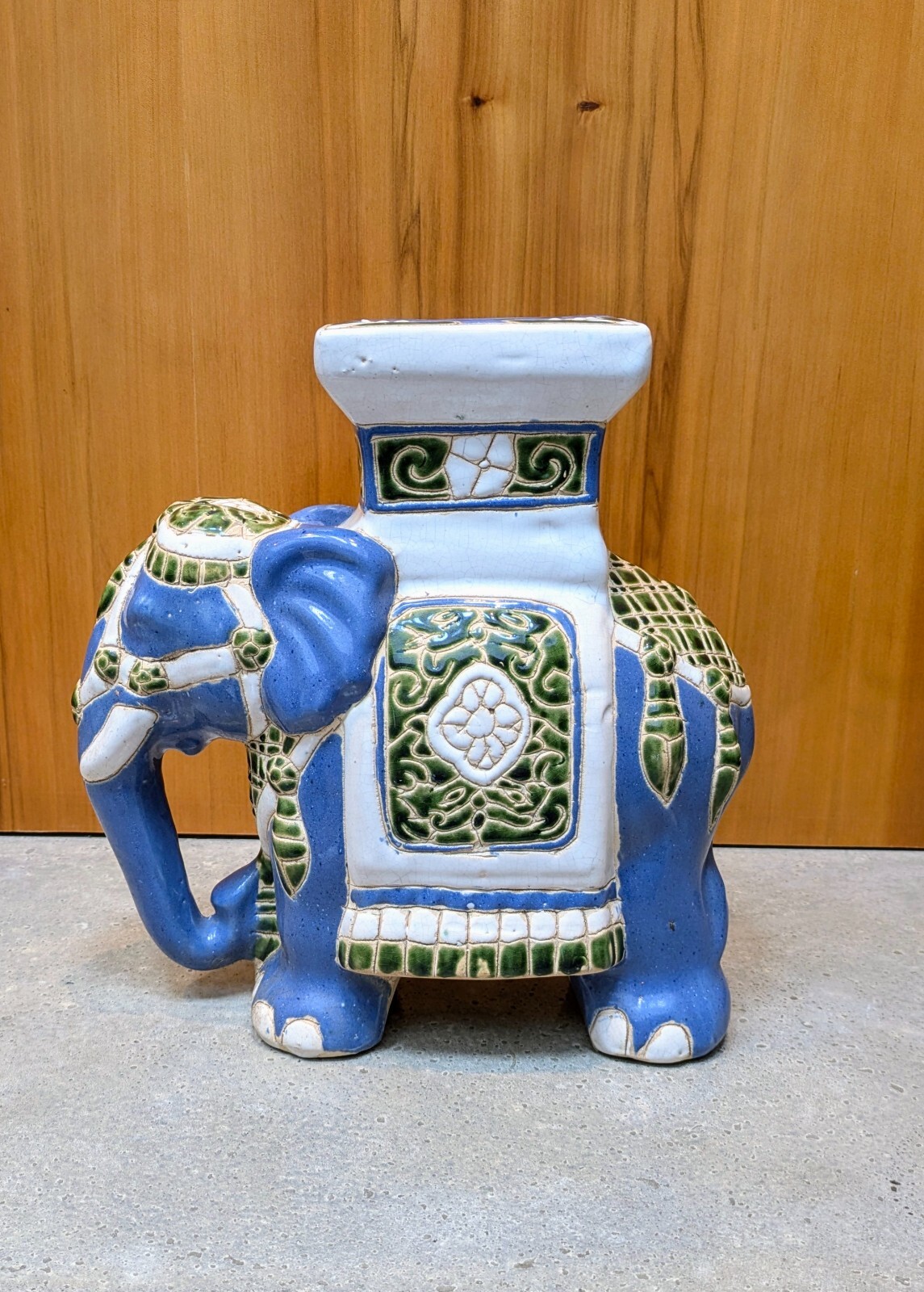 Vintage Ceramic Asian Elephant Plant Stand/Sculpture