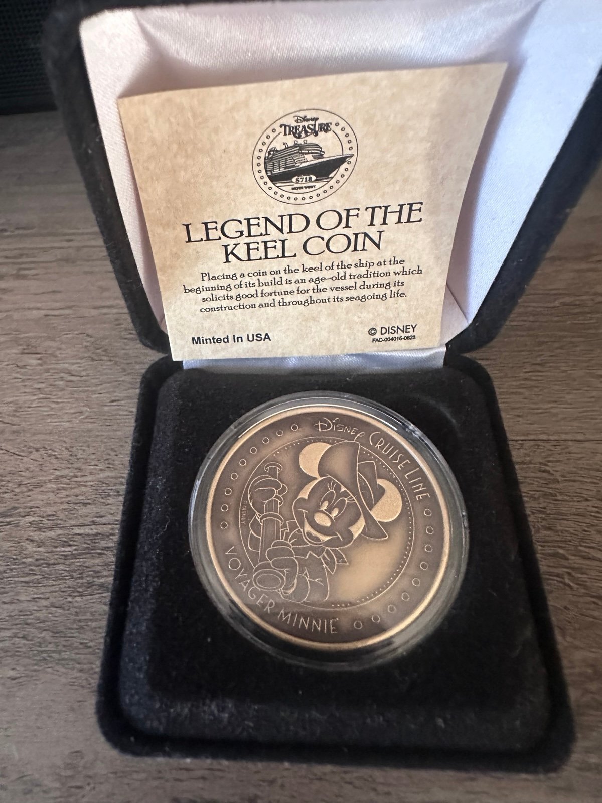 NEW Disney Cruise Line Treasure Keel Coin w/ Captain Minnie