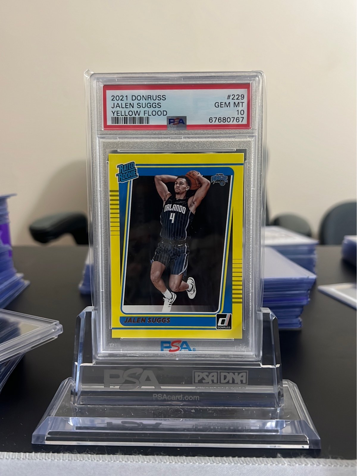 2021 Donruss Jalen Suggs Yellow Flood Rookie Card PSA 10