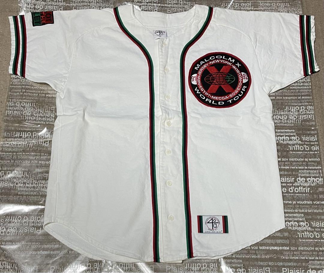 90s 40ACRES MALCOM X WORLD TOUR Baseball Shirt