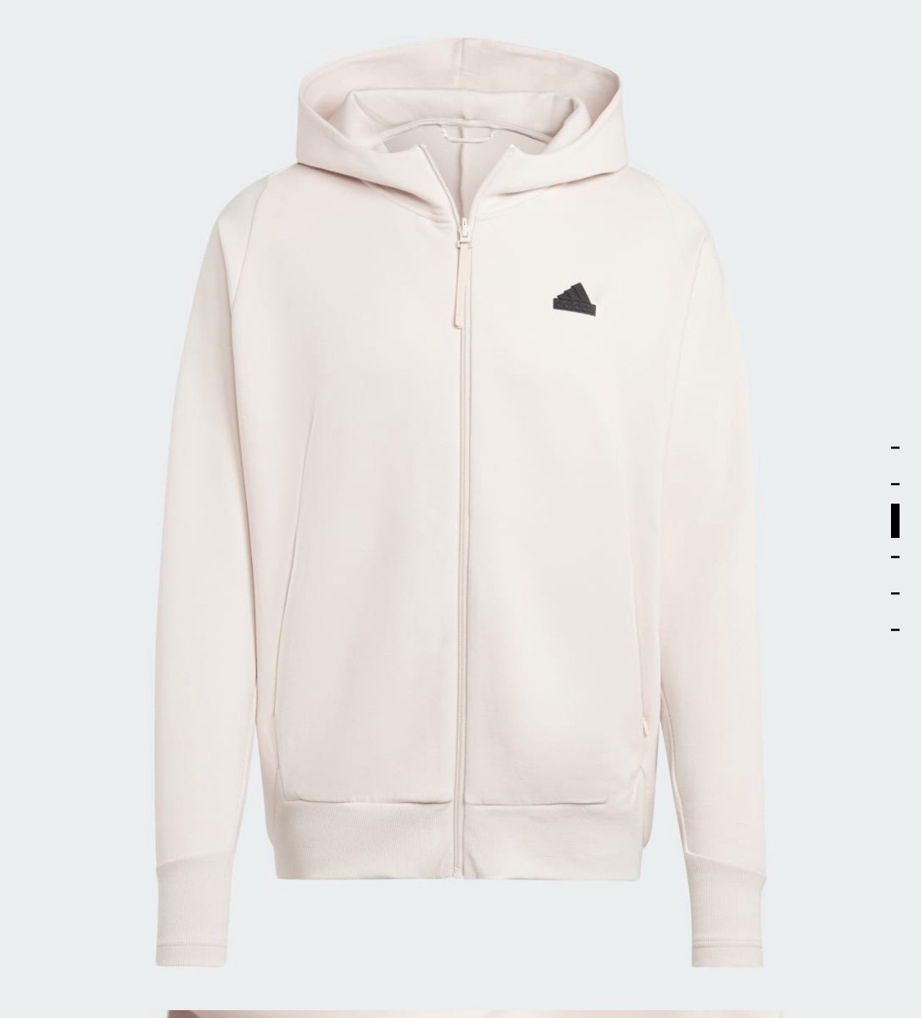 Sz L Adidas ZNE Premium Full Zip Hooded Track Jacket Putty Mauve Top Hoodie