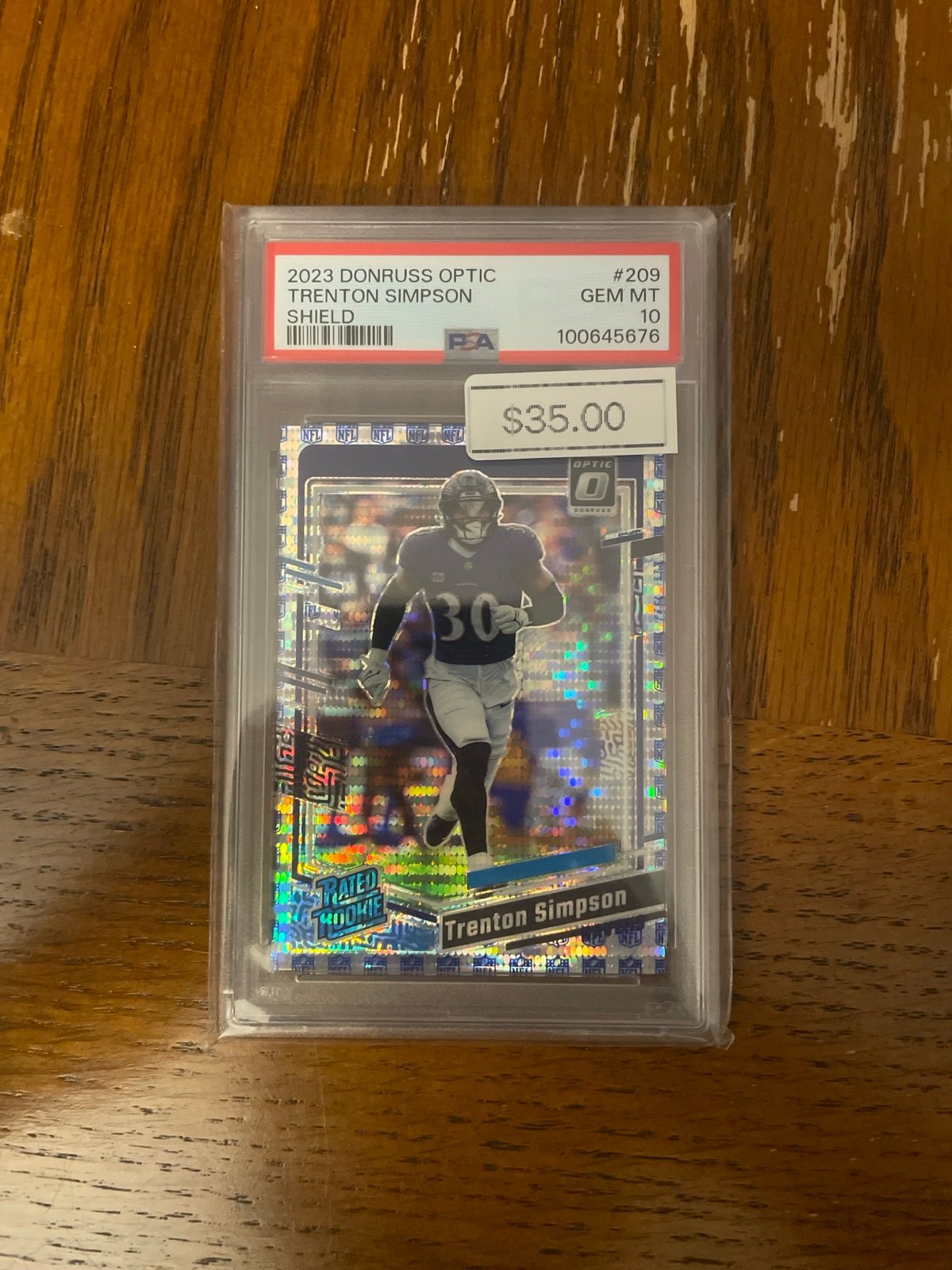 2023 Donruss Optic Trenton Simpson Shield /32 Rookie PSA 10