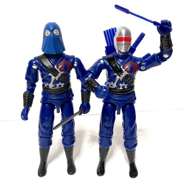 GI Joe Black Major Cobra Ninjas Commander + De Aco Cyborg Custom Figures