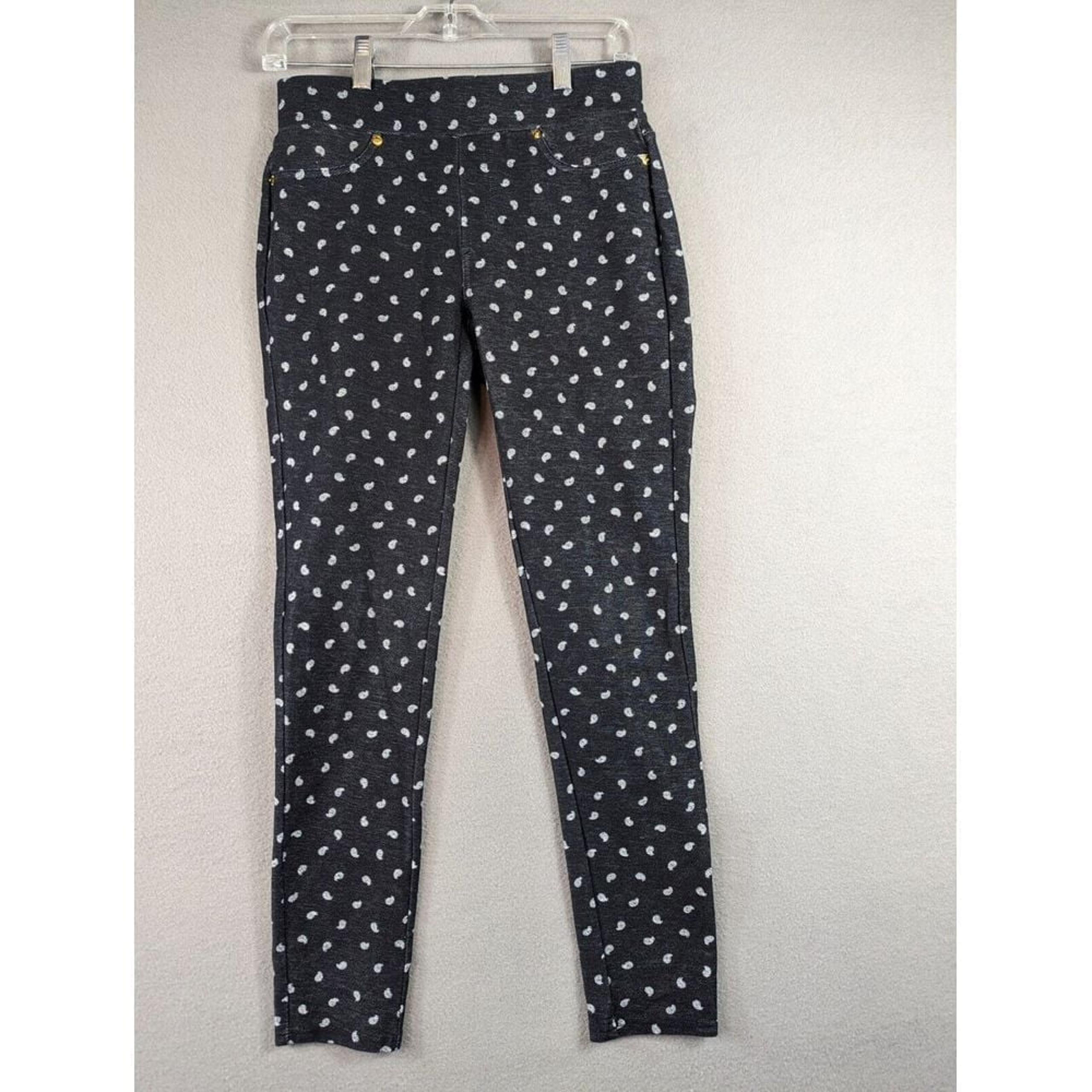 Women's Small Daisy Printed Leggings Skinny Pull On Pants Stretchy - Michael Kors