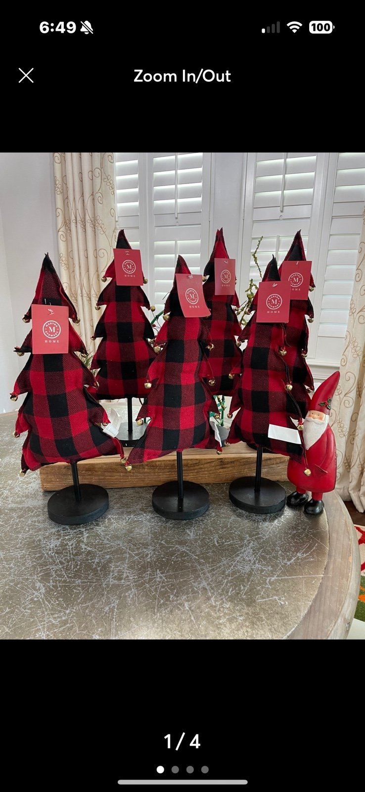 MARTHA STEWART RED BUFFALO PLAID CHRISTMAS TREES NEW
