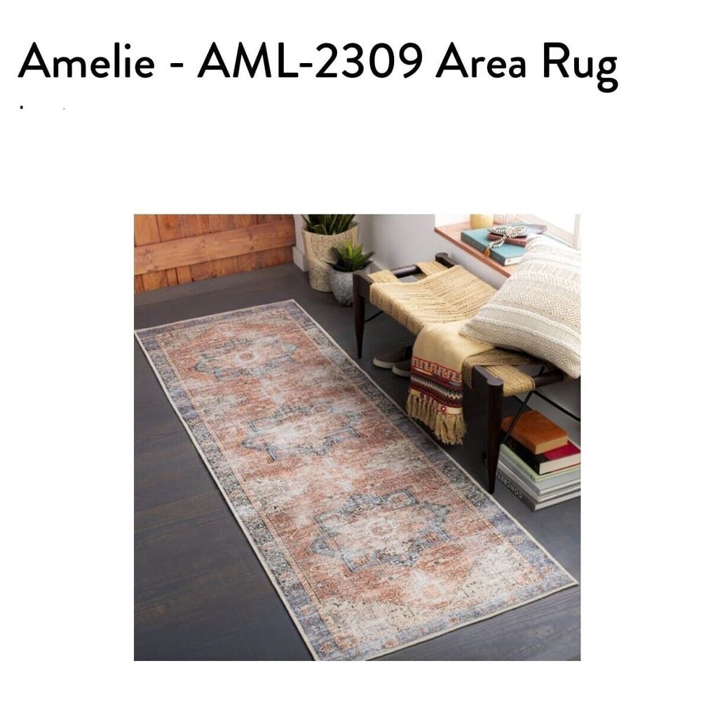 NWOT Surya Amelie AML-2309 Runner 2'7 x 14 Machine Washable