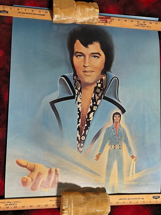 Elvis Presley vintage James Thomes Neuman signed print