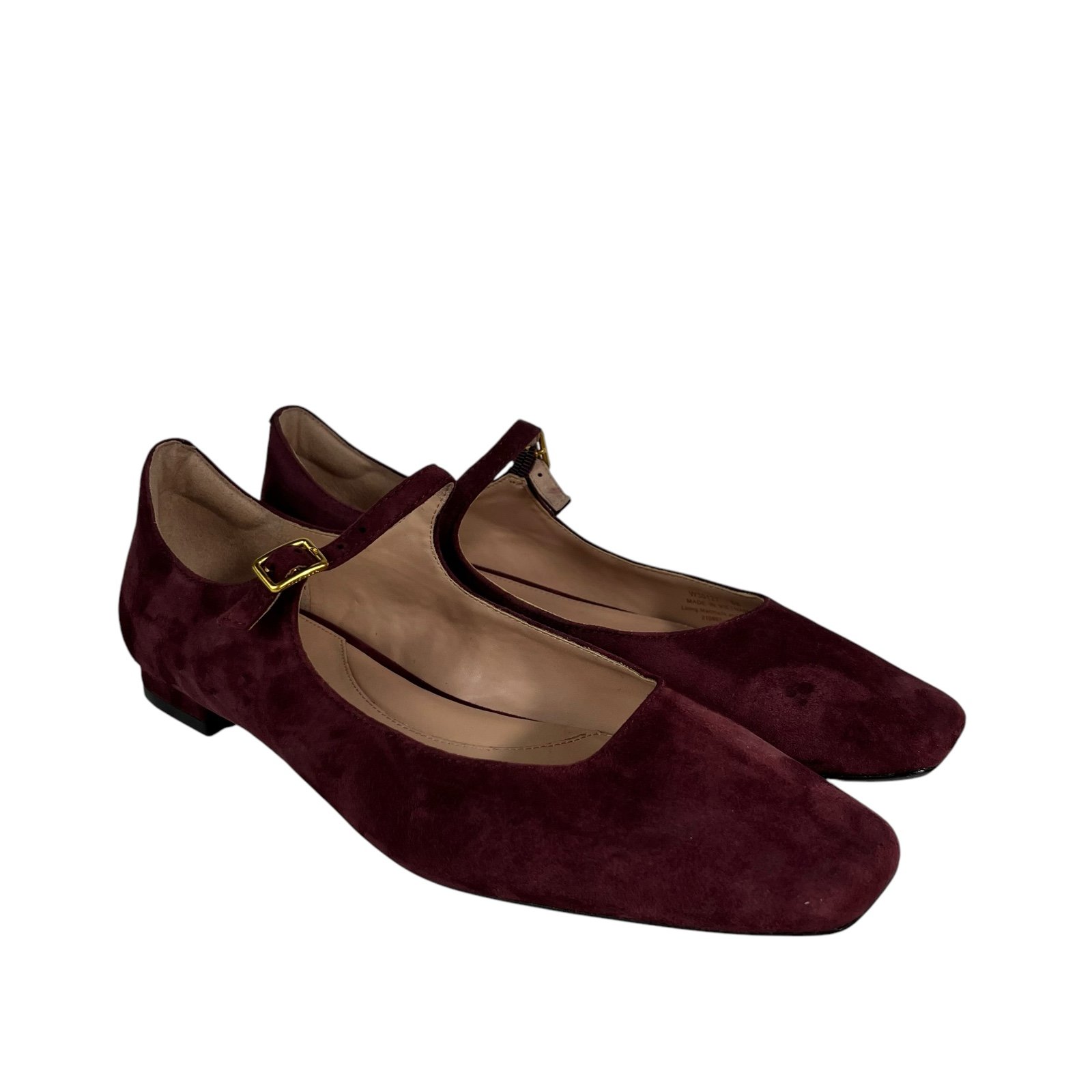 Cole Haan Bridge Mary Jane Red Maroon Garnet Suede Leather Ballet Flat 8 Career