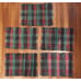 Set of 5 Vintage Rag Rug Style Placemats Navy Green Burgundy Homespun Woven