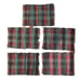 Set of 5 Vintage Rag Rug Style Placemats Navy Green Burgundy Homespun Woven