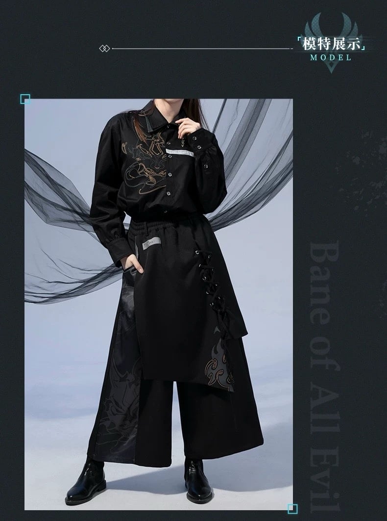 Xiao Genshin impact official Impression theme series skort and shirt