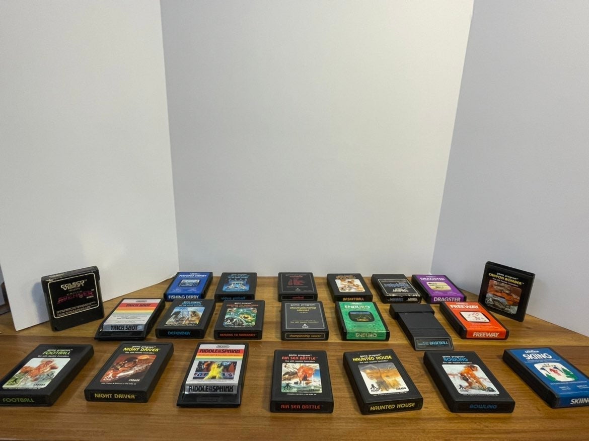 Lot of 29 vintage atari games with great titles!