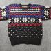 Vintage Eddie Bauer Wool Sweater Men's M Fair Isle Knit Winter Snowflake Design