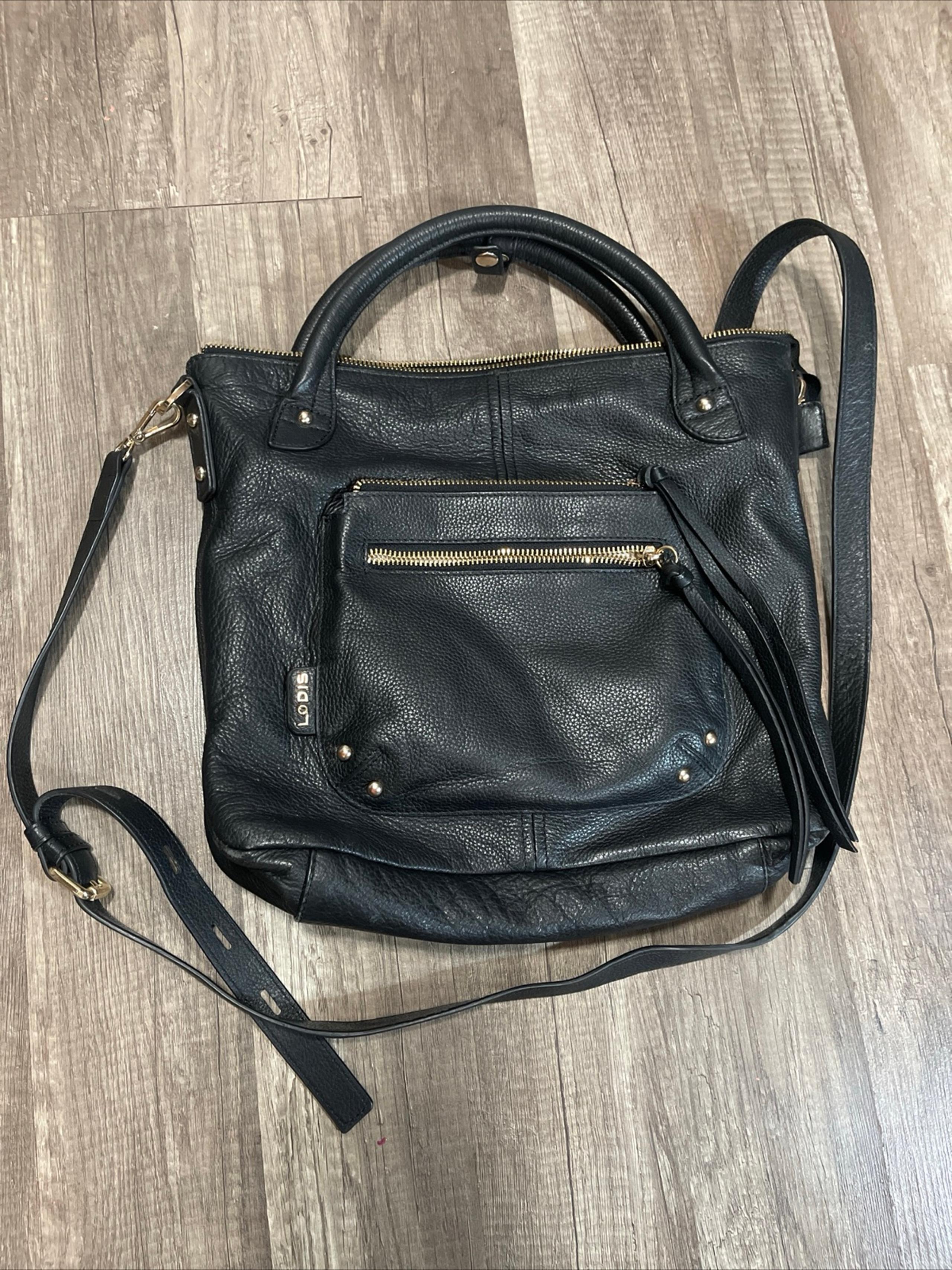 LODIS Malone small satchel black pebbled leather bag crossbody Y2K designer