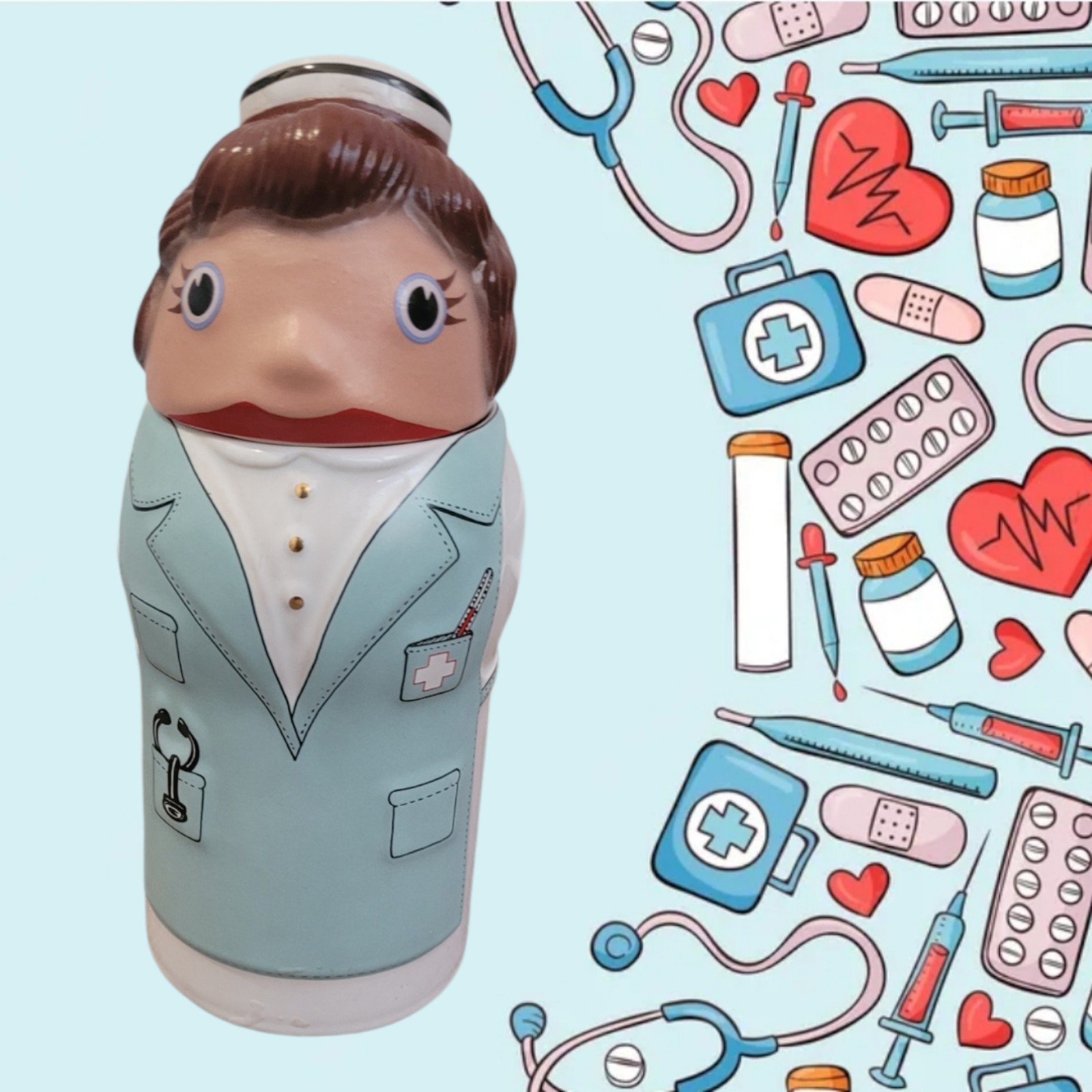 1st Edition Webco Schultz & Dooley Nurse "Polly Pilsner" Lidded Beer Stein