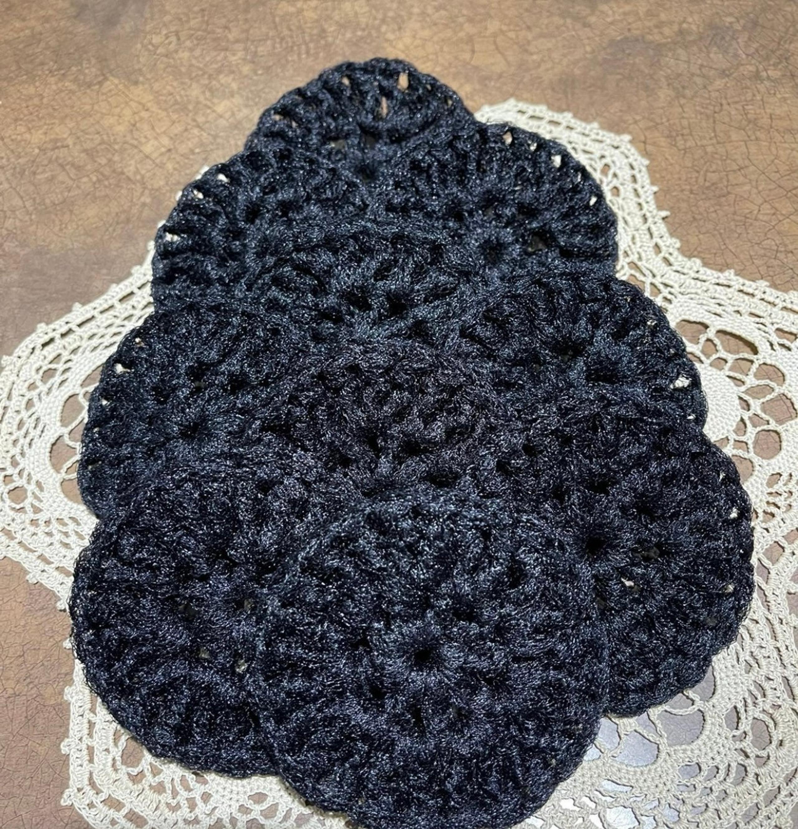Scrubbies set of 5 nylon handmade BLACK