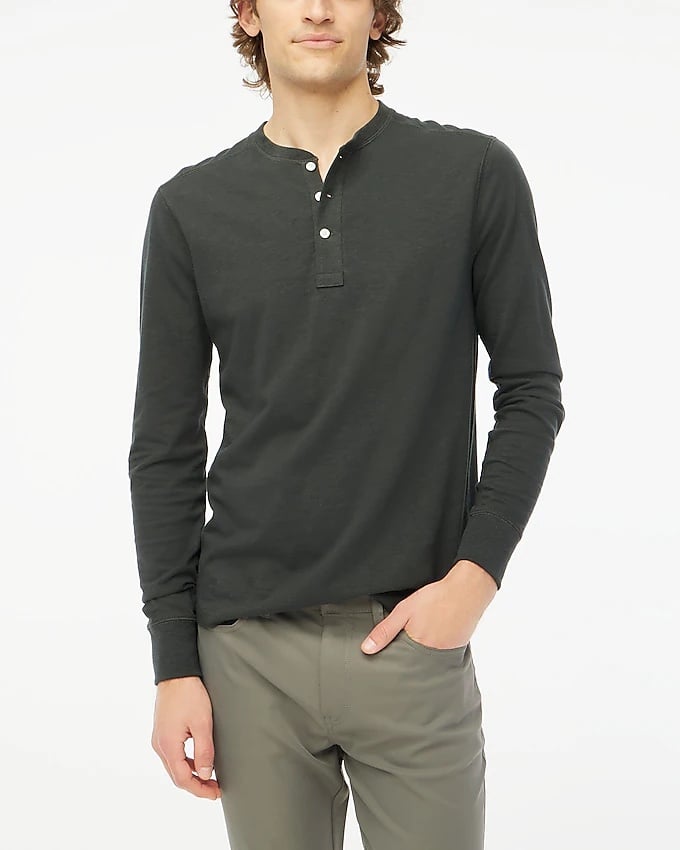 J. Crew Mercantile Long Sleeve Henley in Slub Cotton