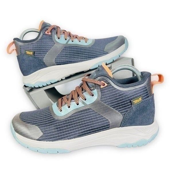 Teva Gateway Mid Hiking Shoes Greyish Blue / Orange 1127812 Women's 6