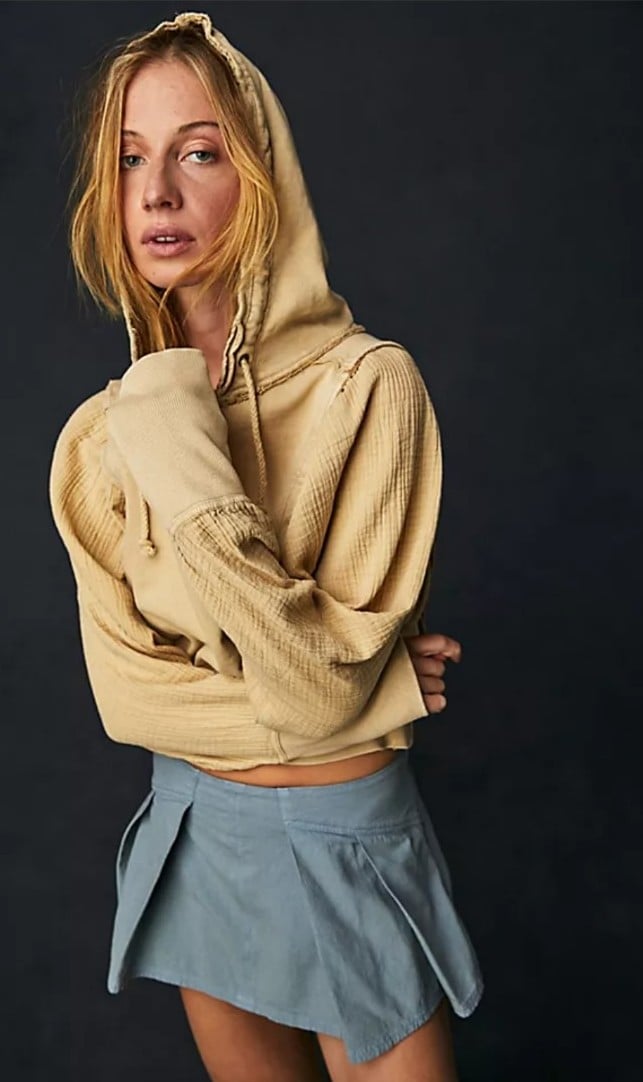 Free People Women's Tan Love Letter Hoodie