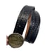 Vintage Gold and Silver Sparkle Buckle with Ornate Black Leather Belt