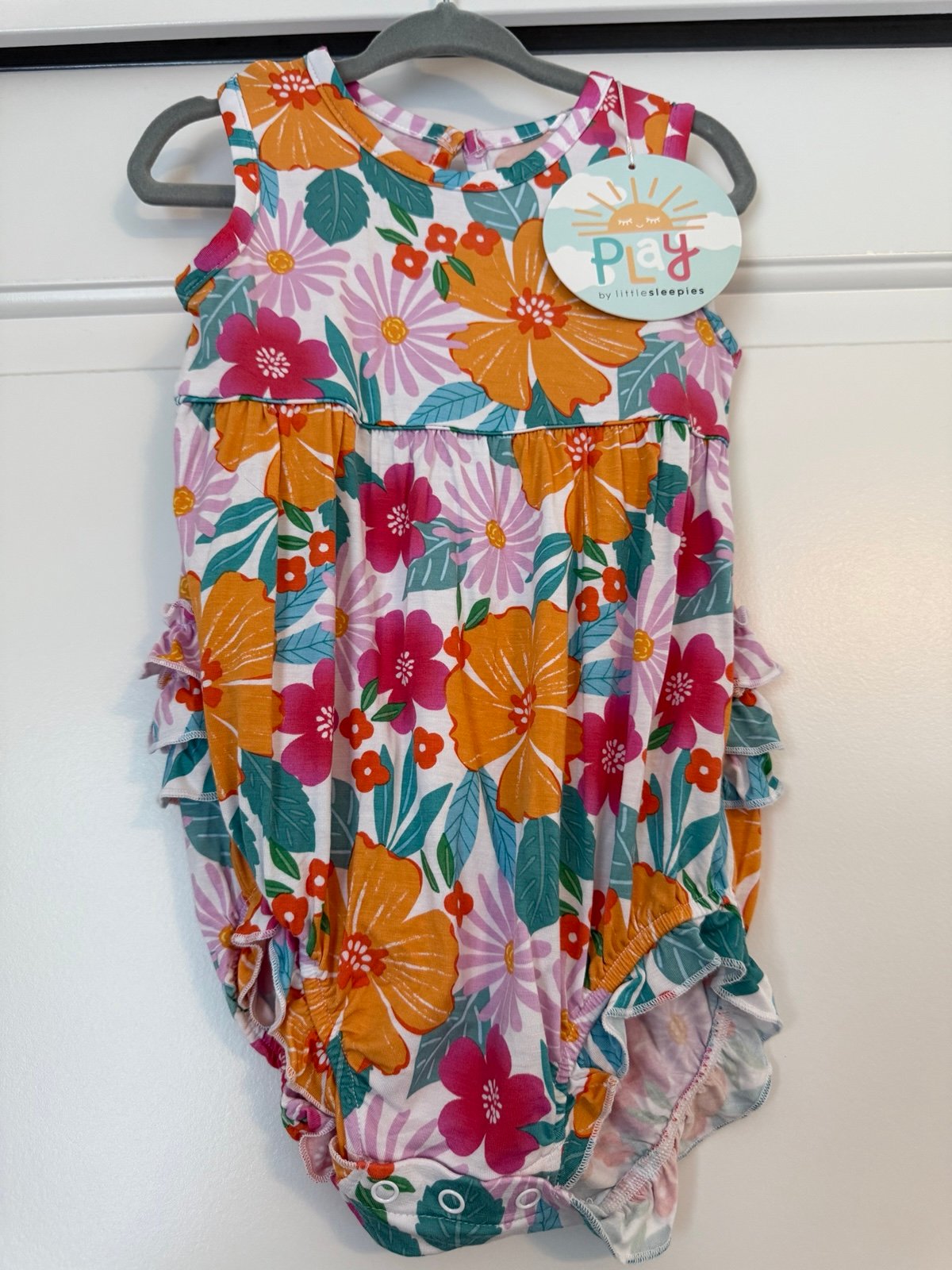 Little Sleepies Beachy Blooms Bubble 12-18 NWT