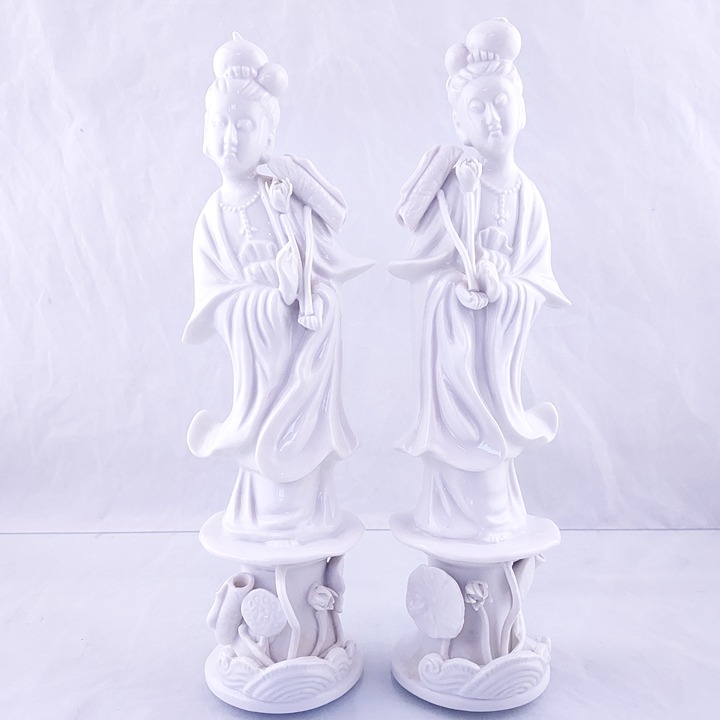 Vtg 1974 Oriental Lady Porcelain Figurine Homco Taiwan Set Antique Asian Pair