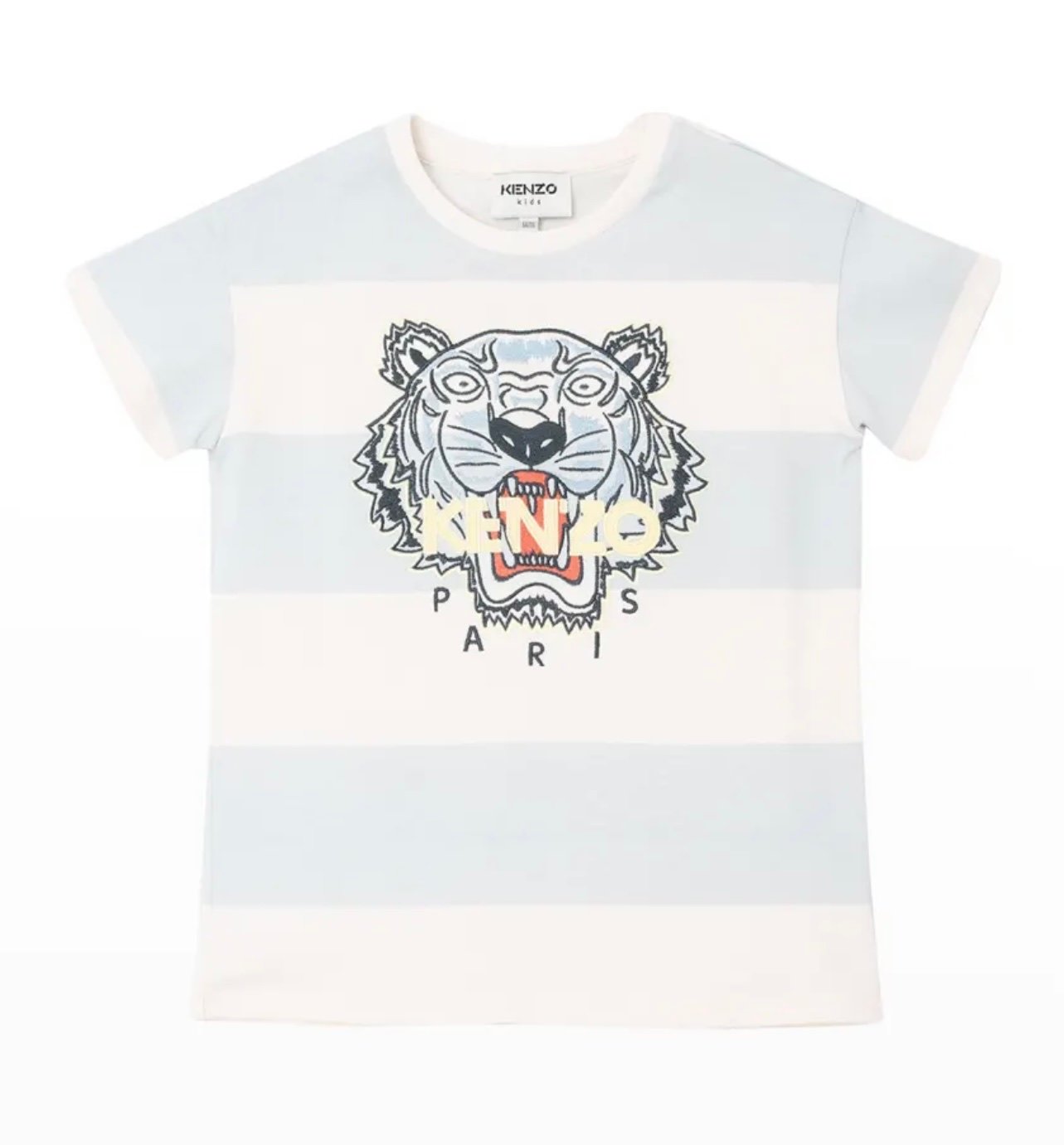 Kenzo Boy's Striped Tiger Logo T-Shirt, Size 6