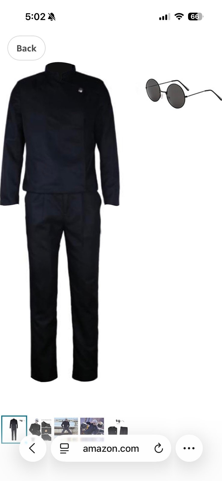 Gojo Satoru Jujutsu Kaisen Cosplay Costume Set with Glasses - Size Large