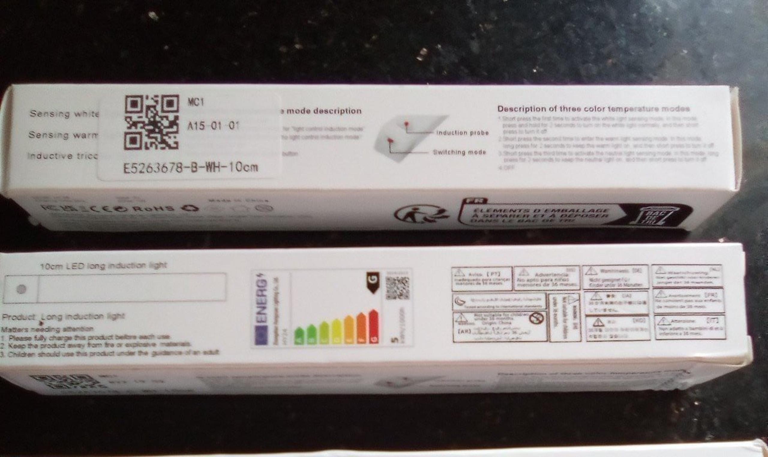 2 x Small LED USB Sensor Light Strips W/ Magnets- White. Brand New!