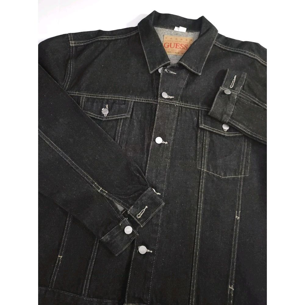 Guess Men's Long Sleeve Black Denim Jacket 2XL