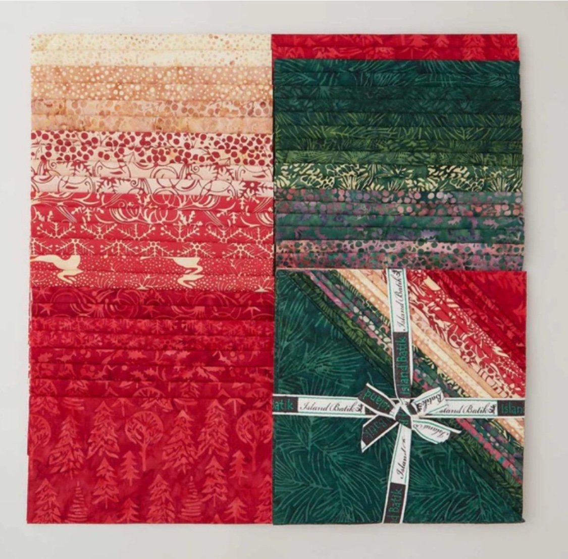 Winter Wonders Cotton Batik 10” squares by Kathy Engle for Island Batik