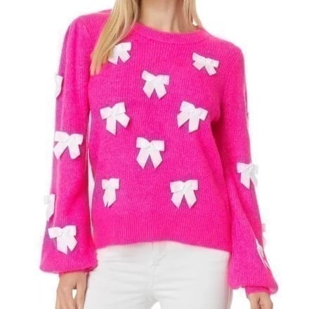 LILLY PULITZER PASSION PINK w/BOWS-SIZE SMALL